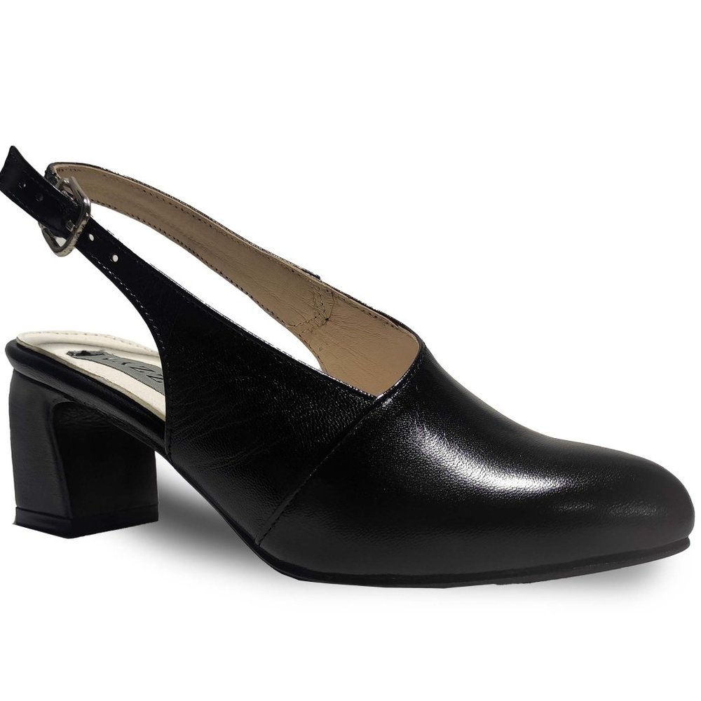 Bashwood Handmade Black Leather Pumps For Women